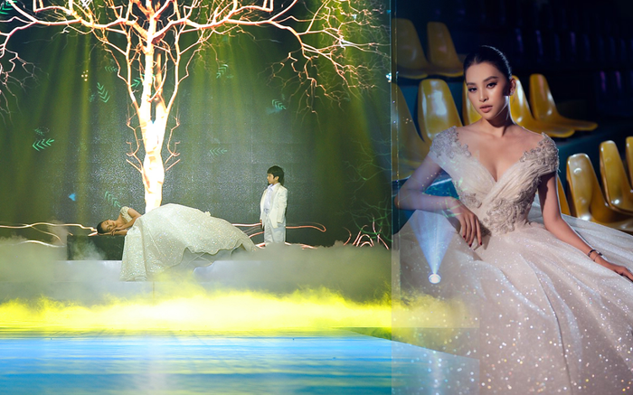 Hoa hậu Tiểu Vy hóa thành nàng công chúa ngủ trong rừng xinh đẹp bên hoàng tử nhí Ảnh 2