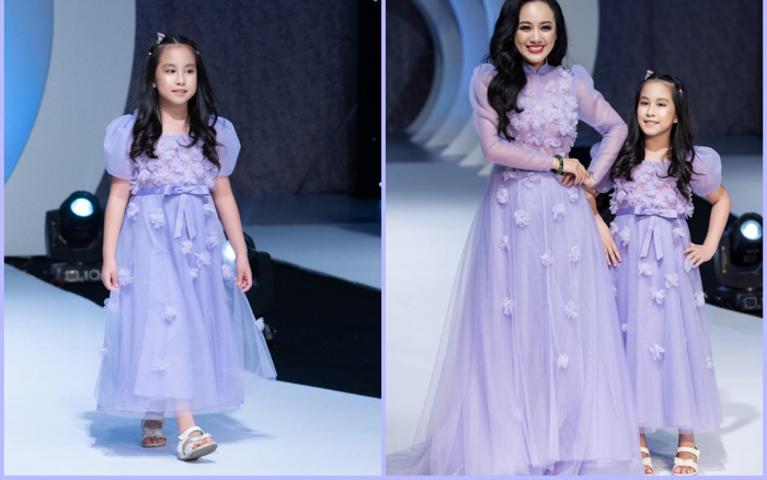 Ái nữ nhà BTV Hoài Anh diện đồ ton-sur-ton với mẹ, ra dáng người mẫu chuyên nghiệp trên sàn catwalk Ảnh 2