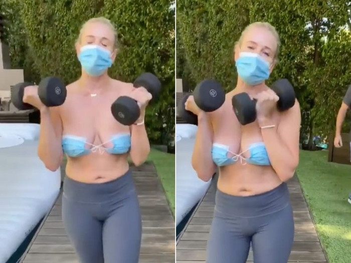 Sao Hollywood bị chỉ trích dữ dội vì dùng khẩu trang làm áo bra giữa tâm dịch Covid-19 Ảnh 3