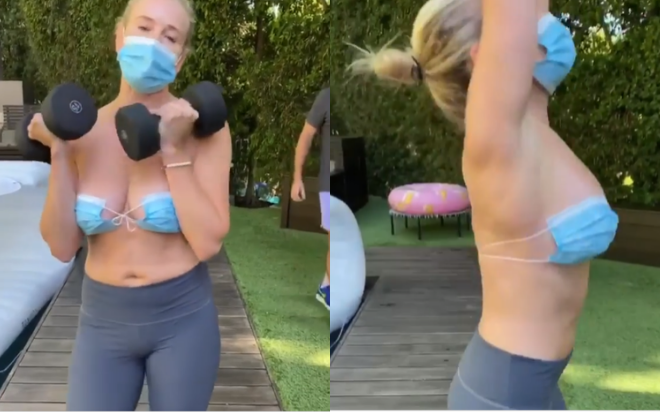 Sao Hollywood bị chỉ trích dữ dội vì dùng khẩu trang làm áo bra giữa tâm dịch Covid-19 Ảnh 2