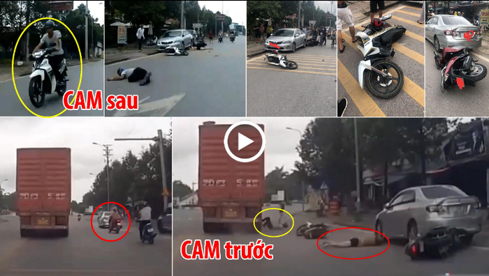 Clip: Phóng nhanh vượt ẩu, nam thanh niên gây tai nạn liên hoàn, suýt nằm dưới gầm xe container Ảnh 5