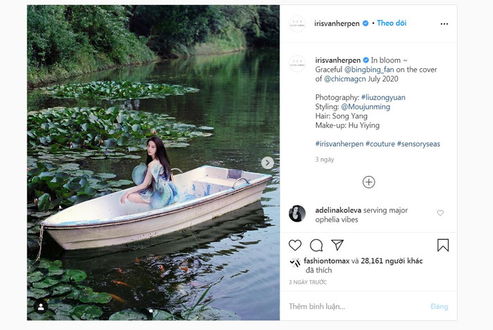 Thậm chí trên trang cá nhân của NTK Iris van Herpen đã đăng tải hình của Phạm Băng Băng thu hút nhiều sự chú ý của các độc giả quốc tế