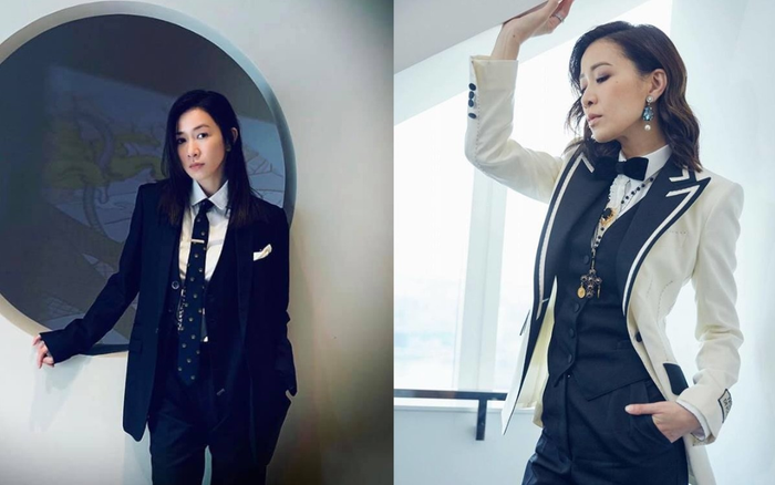 Xa Thi Mạn nổi bật với phong cách 'tổng tài' thắt cà- vạt đầy nam tính khiến fans mê mẩn Ảnh 2