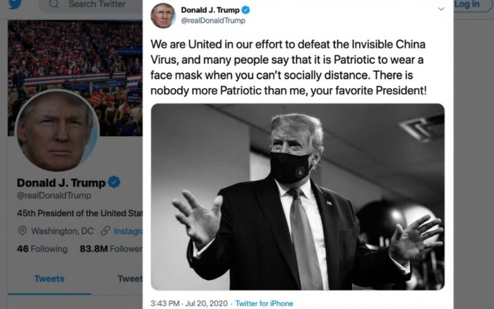 Tổng thống Trump lần đầu đăng ảnh đeo khẩu trang khoe 'không ai yêu nước hơn tôi' Ảnh 2