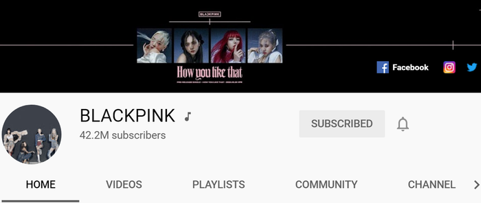 Kênh Youtube của BlackPink đã vượt mốc 42.25 triệu subcribers.