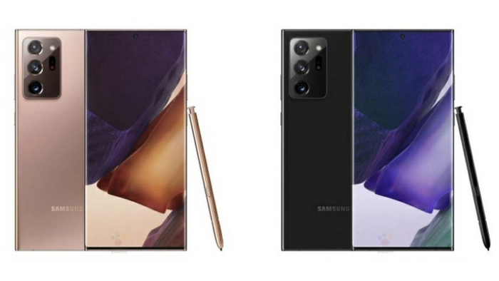 Bộ đôi Galaxy Note20 và Galaxy Note20 Ultra sẽ được trang bị chip Snapdragon 865+ hoặc Exynos 992. (Ảnh: @evleaks)