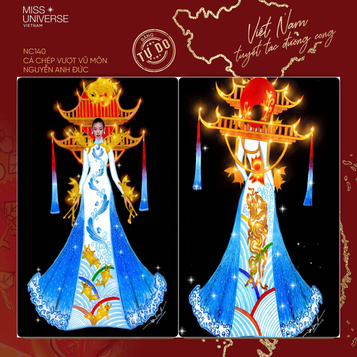 Ngoài thiết kế 'Thiếu nữ bên hoa huệ', Nguyễn Anh Đức còn gửi thêm một tác phẩm dự thi với tên gọi 'Cá chép vượt Vũ Môn'.