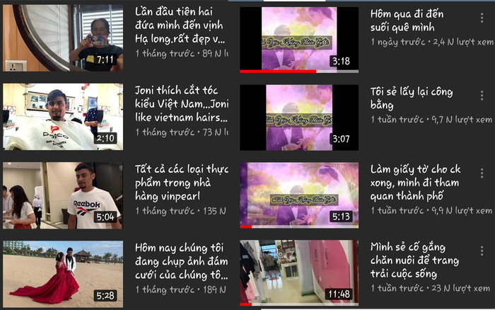 So với vài tháng trước, cô Nguyễn Thị Hoa không còn đăng nhiều hình ảnh về chồng trên YouTube
