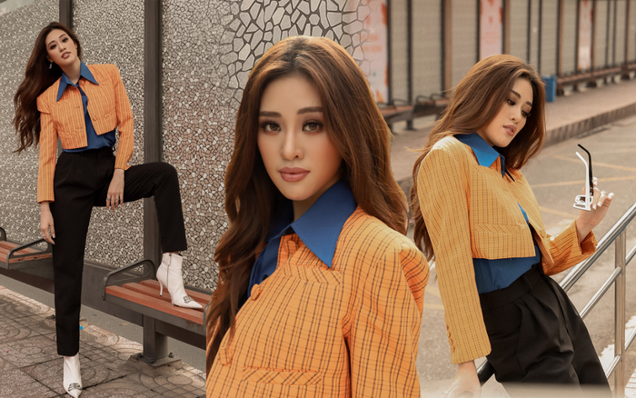 Hoa hậu Khánh Vân xinh đẹp thả dáng dạo phố trong trang phục tông trầm Ảnh 2