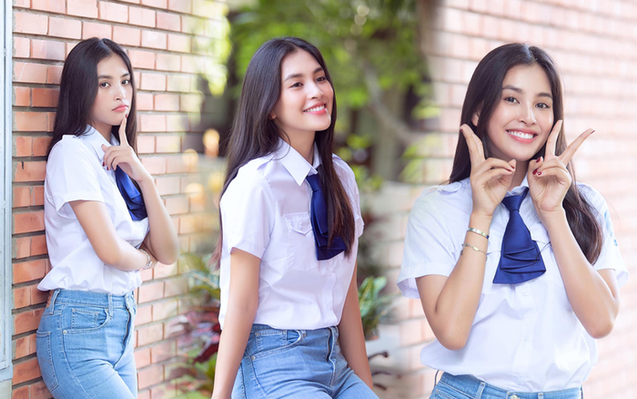 Tiểu Vy đẹp tinh khôi Visual chuẩn Best Face: Quần Jean áo nữ sinh thôi vẫn đủ 'hạ gục' fan Ảnh 2