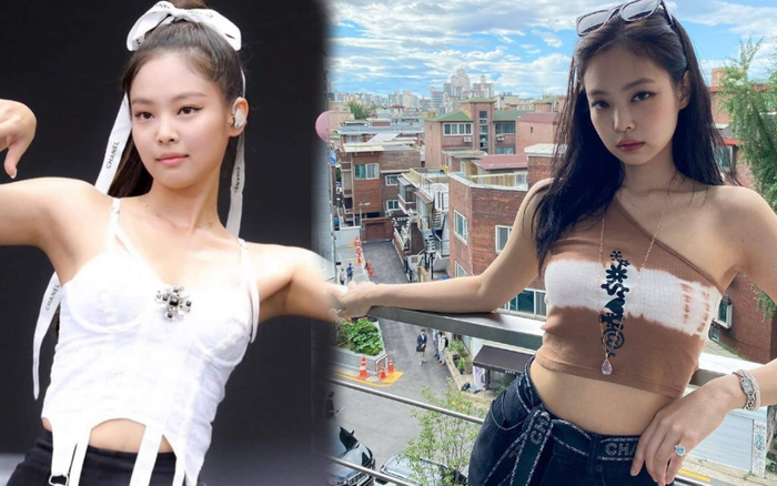 Jennie Black Pink khiến fan xốn xang khi mặc áo yếm thành style lệch vai Ảnh 2