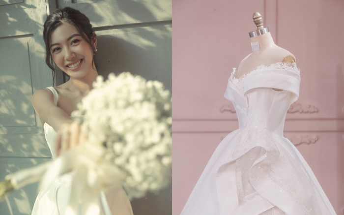 Trước giờ G: Ngắm nhìn 1 trong 3 chiếc váy cưới của Á hậu Thuý Vân: Chiếc váy cưới đặc biệt mang tên nàng Ảnh 2