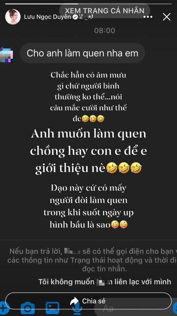 Phản ứng của bà xã Dương Khắc Linh khi liên tục nhận được tin nhắn cưa cẩm từ người lạ dù đang mang thai