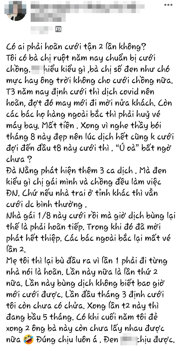 Cặp đôi 'số nhọ' phải hoãn đám cưới hai lần vì COVID-19 và 'lỗi tại thầy bói' Ảnh 3