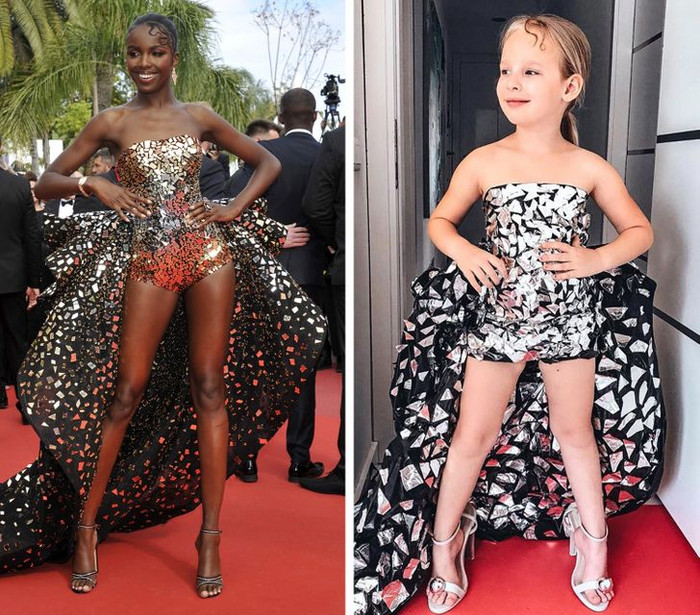 Leomie Anderson khơi nguồn cảm hứng cho một chiếc váy quyến rũ mini. 