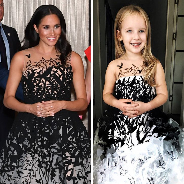 Hôm nay cô bé muốn làm (cựu) công nương nước Anh, Meghan Markle. 