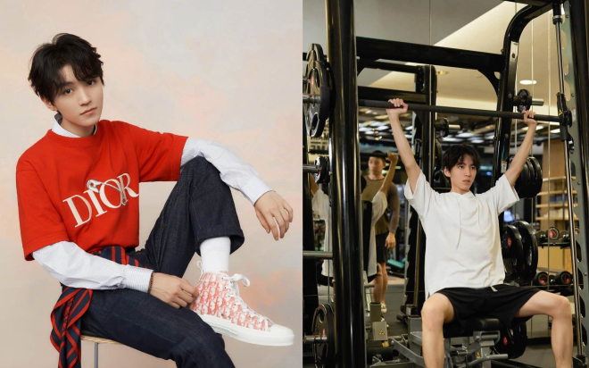 Vương Tuấn Khải mặc trang phục DIOR chất ngất, hì hụi trong phòng tập gym Ảnh 2