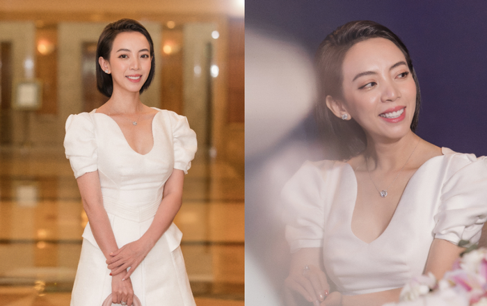 Vắng ông xã Tiến Luật, Thu Trang diện váy trắng nền nã sánh đôi bên Thái Hòa Ảnh 2