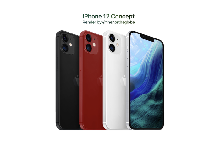 iPhone 12 kích thước 5.4 inch sẽ chỉ trang bị camera kép. (Ảnh: North's Globe Concepts)