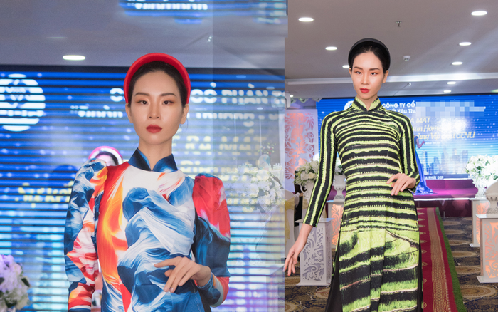 Giải Đồng siêu mẫu Việt Nam Đông Hạ uyển chuyển trong tà áo dài họa tiết đặc sắc Ảnh 2