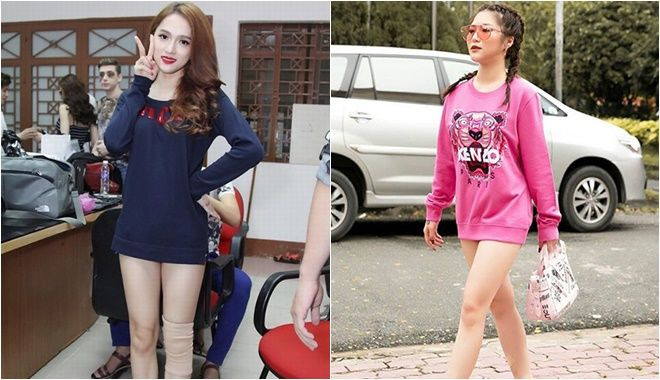 Cùng diện một kiểu áo giống nhau và theo mốt giấu quần nên cả Hương Tràm và Hương Giang đều khiến công chúng thắc mắc và cách mix&match. Mặc dù kiểu mix đồ này không mang đến sự phản cảm cho người nhìn nhưng nếu như 2 người đẹp chọn áo sơ mi thay vì áo thun chắc chắn sẽ thu hút, gợi cảm hơn.