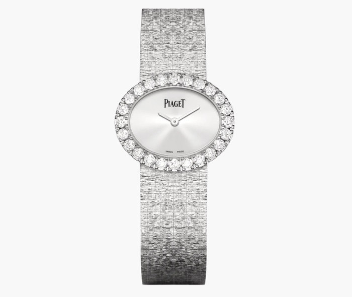 Đồng hồ được đính 20 viên kim cương với vàng trắng 18k bao phủ 