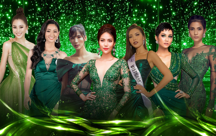 Minh Tú - Hoàng Thùy - H'Hen Niê: 'Team da nâu' thần thái đỉnh cao thống trị tông màu xanh lá Ảnh 2