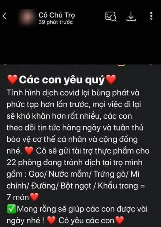 Lời nhắn nhủ của cô chủ trọ khiến ai cũng cảm động