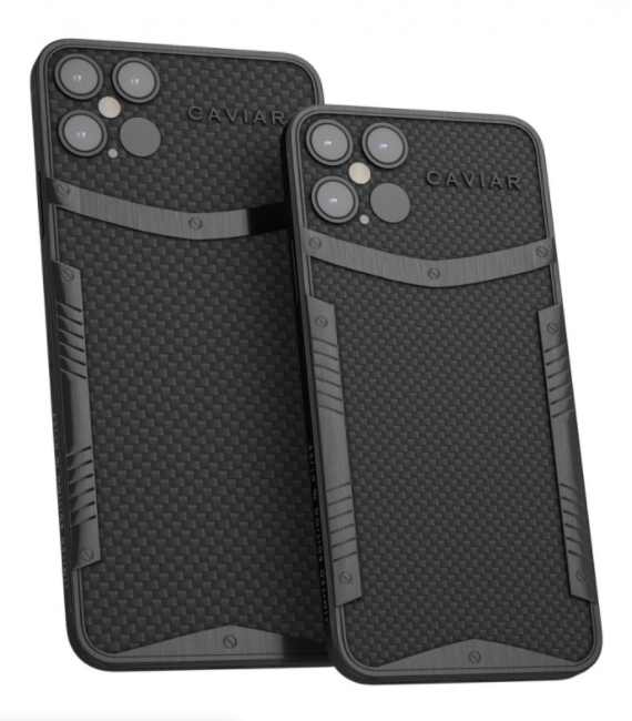 iPhone 12 Pro và Pro Max được hoàn thiện bằng carbon có vẻ ngoài khá hầm hố. Ảnh: Caviar