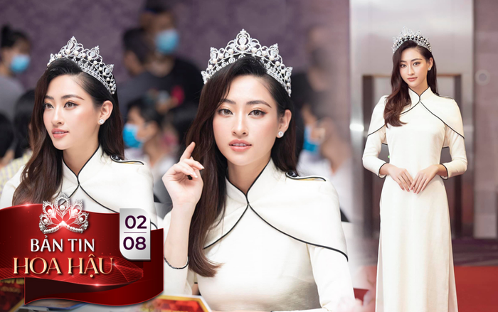 Lương Thùy Linh xinh đẹp khi diện áo dài trắng, đội vương miện 3 tỷ ngồi ghế giám khảo Ảnh 2