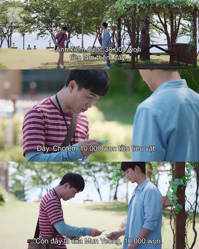 Không hiểu chuyện gì xảy ra nhưng Moon Sang Tae đã cố gắng an ủi em mình 