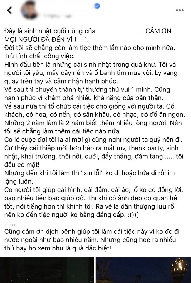 Dòng trạng thái buồn bã từ chàng trai này