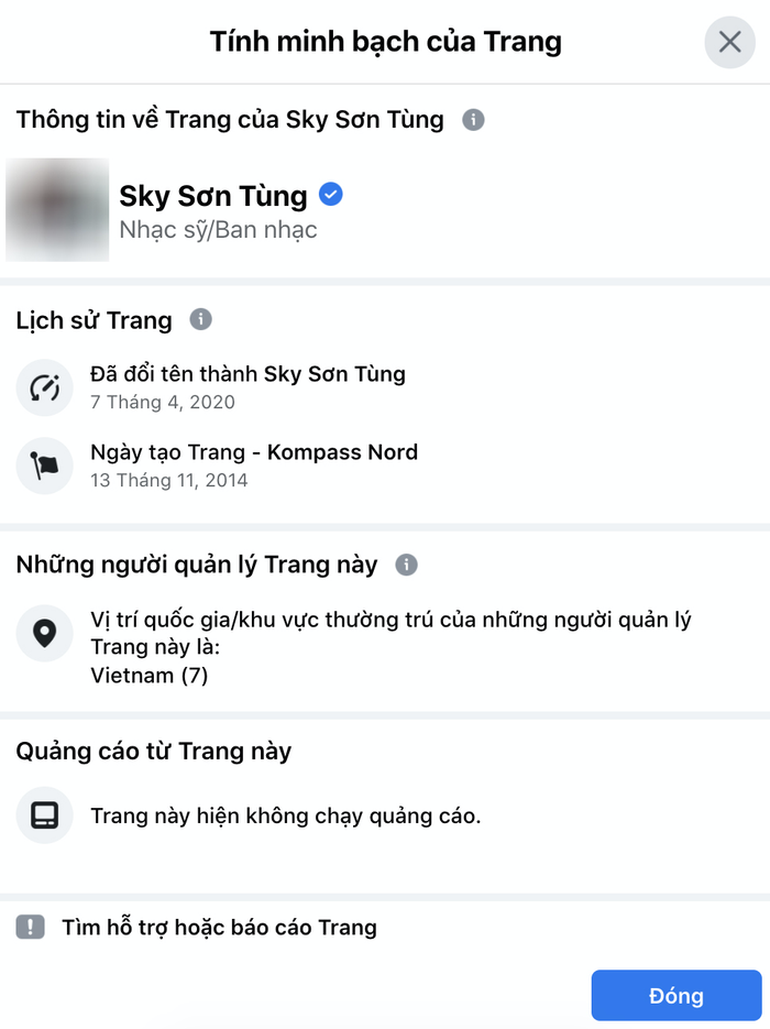 Fanpage tick xanh có tên Sky Sơn Tùng này được thành lập năm 2014 với tên ban đầu là Kompass Nord, một ban nhạc rock tại Áo.