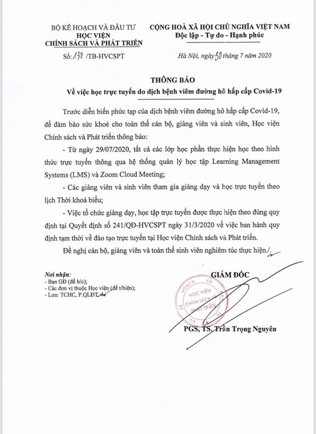 Cập nhật: Danh sách các trường Đại học cho sinh viên nghỉ học tập trung, quay trở lại học trực tuyến phòng chống dịch COVID- 19 Ảnh 6