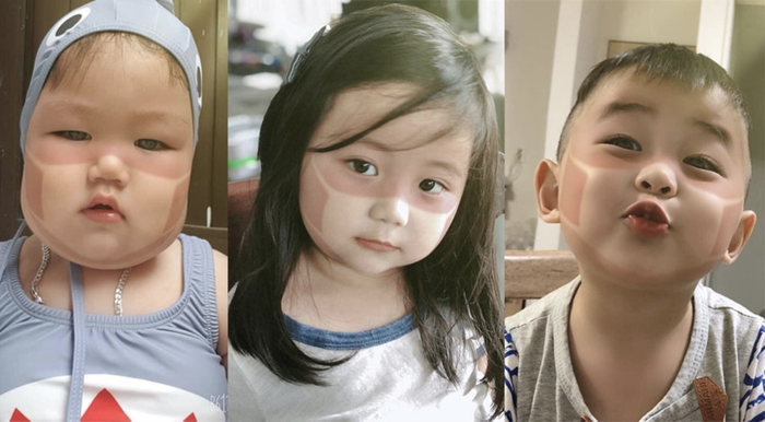 Người dùng mạng xã hội Việt Nam thích thú với những hình ảnh hài hước của các em bé có khuôn mặt đeo khẩu trang cháy nắng. (Ảnh: Facebook)