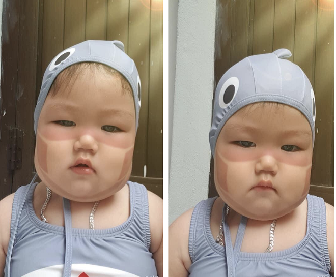 Gương mặt 'cháy nắng' như đang hờn thế giới của cậu bé Hàn Quốc (Ảnh: Facebook)