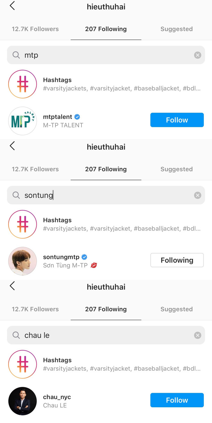 Fan thích thú khoảnh khắc HIEUTHUHAI (King of Rap) bất ngờ nhấn theo dõi Instagram Sơn Tùng M-TP và 2 trang có liên quan Ảnh 3