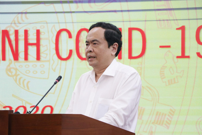 Ông Trần Thanh Mẫn - Chủ tịch Ủy ban Trung ương Mặt trận Tổ quốc Việt Nam phát biểu tại buổi lễ