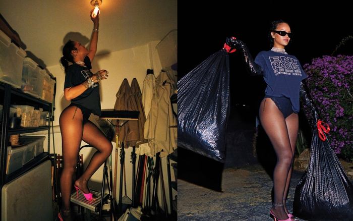 Rihanna lên đồ chỉ để sửa bóng đèn, đi đổ rác khi chụp hình cho tạp chí Ảnh 2