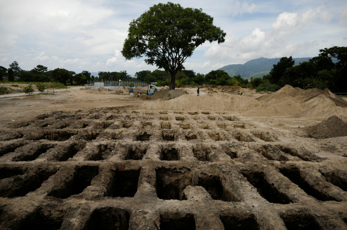 Nghĩa trang cho người tử vong vì COVID-19 gần đây được đào tại La Bermeja ở El Salvado