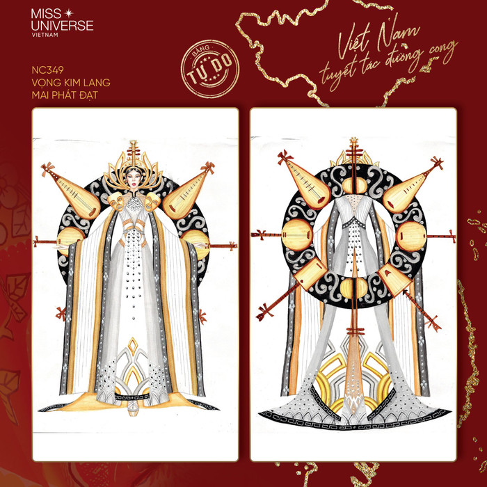 Điểm cộng lớn nhất cho thiết kế 'Vọng kim lang' chính là việc tạo bố cục chặt chẽ và không hề tạo cảm giác gượng gạo cho người mặc. 