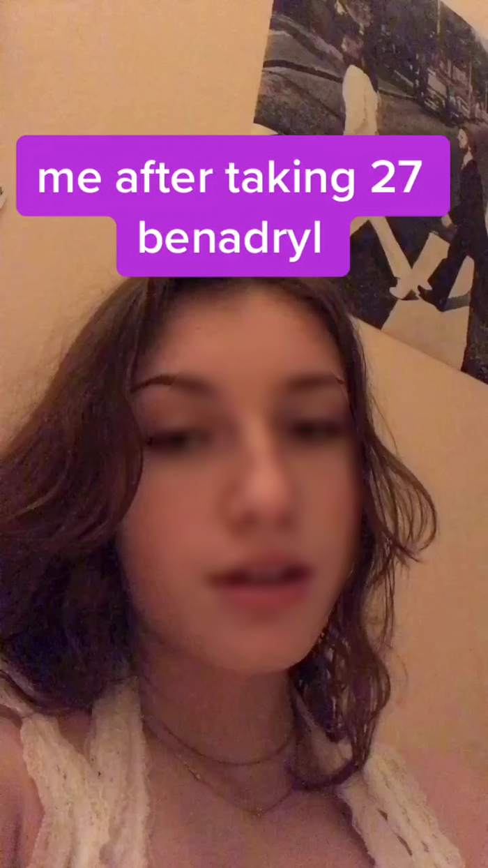Một người dùng TikTok cho rằng bản thân đã sử dụng đến 27 viên thuốc dị ứng. (Ảnh: Internet)