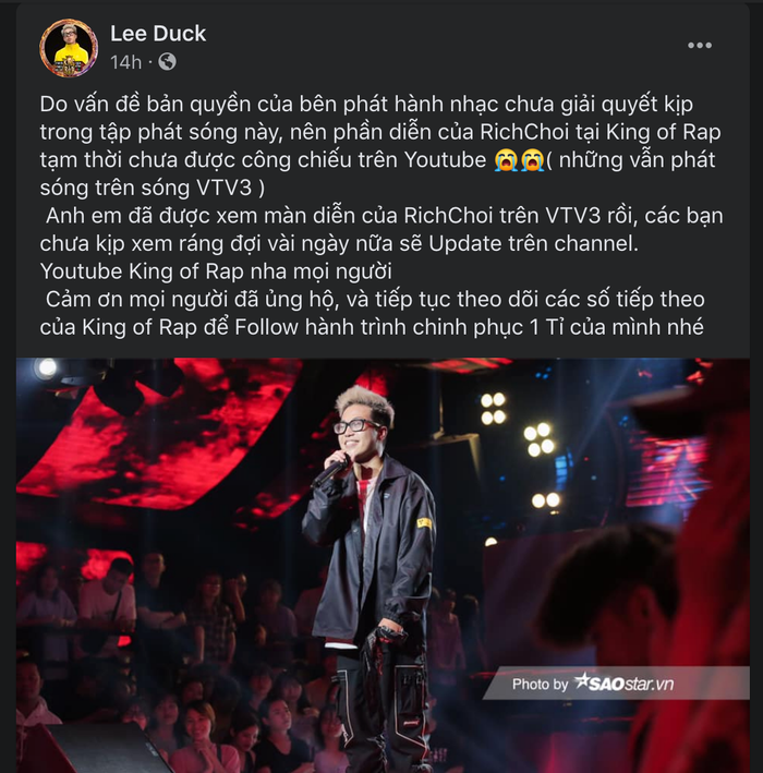 Xôn xao chuyện tiết mục của RichChoi trong tập 2 King of Rap bị cắt khỏi clip chiếu YouTube Ảnh 3