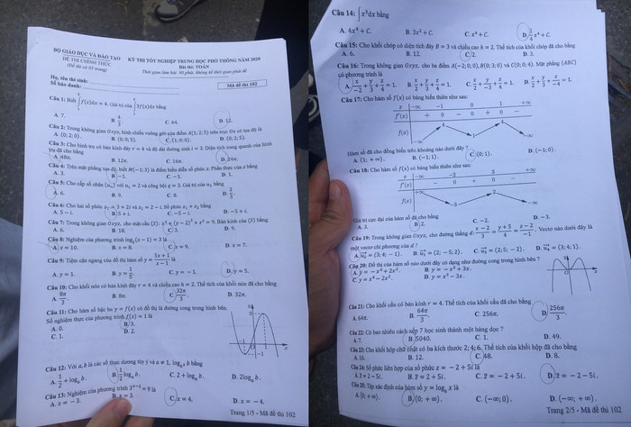 Thi tốt nghiệp THPT 2020: Thí sinh đánh giá như thế nào về đề thi môn Toán năm nay Ảnh 1