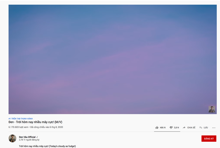 Một thành tích không quá bất ngờ đối với cái tên bảo chứng view như Đen Vâu.