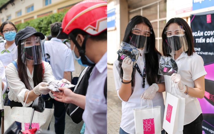 SGO48 chung tay vì cộng đồng, đội mưa đi phát 1000 khẩu trang miễn phí cho sĩ tử mùa thi Ảnh 2