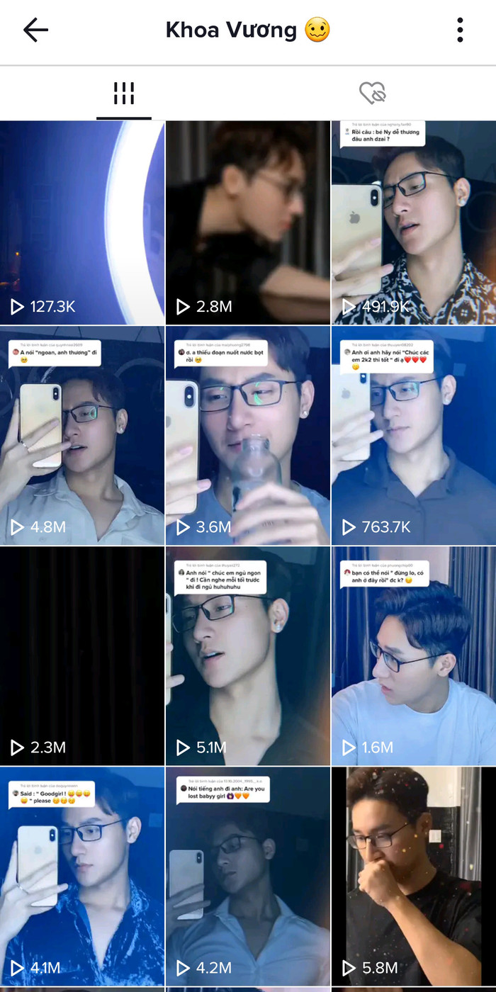 Trước đó, Khoa Vương nổi lên như một hiện tượng với loạt clip triệu view