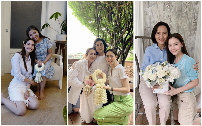 Loạt sao Thái đăng ảnh chúc mừng Ngày của Mẹ đầy tình cảm, có người giống mẹ như hai giọt nước! Ảnh 2