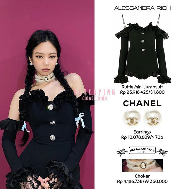 Trang phục của Jennie Black Pink lẫn Trương Vũ Kỳ mặc đến từ Alessandra Rich có giá 42 triệu đồng