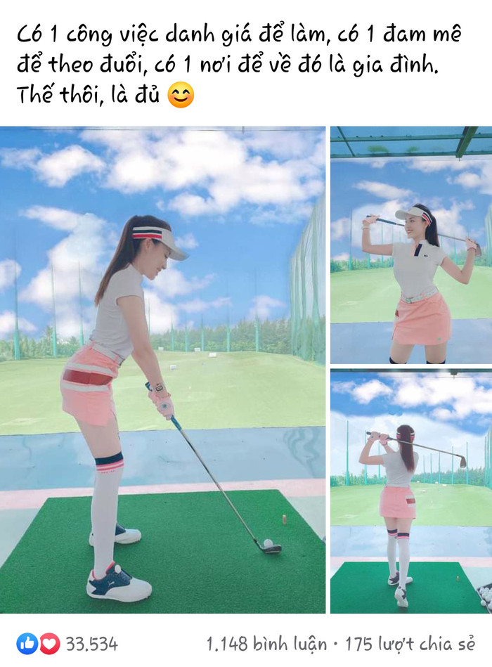 Chơi golf cũng là một thú vui của cô giáo trẻ